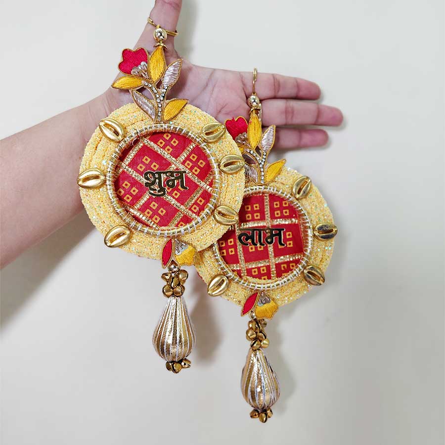 Shubh Labh Pooja Decoration Items for Home Decor Door hangings,toran for Home Decoration, shubh labh Door Hanging Shubh Labh Pooja Decoration Items for Home Decor Door hangings,toran for Home Decoration, shubh labh Door Hanging