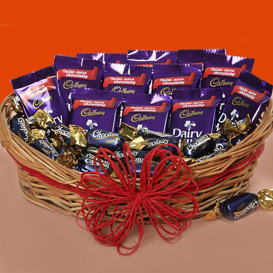 Chocolate Filled Gift Basket | Small Wicker Basket w/Handle – Amish Baskets