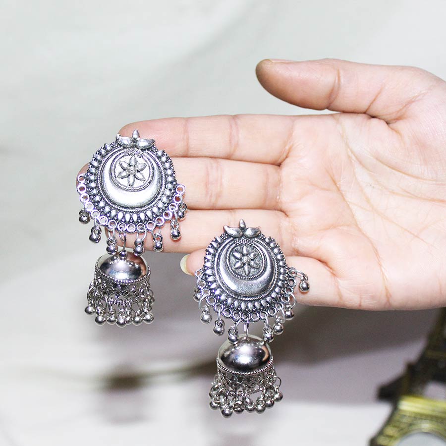 Oxidized Silver-Plated Jhumke : Gift/Send/Buy Fashion Store Gifts ...