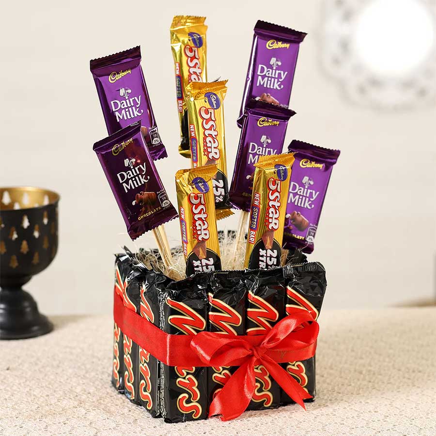Send White Rasbhari with Amul Chocolate Valentine Gift Pack Online -  VL23-110210 | Giftalove