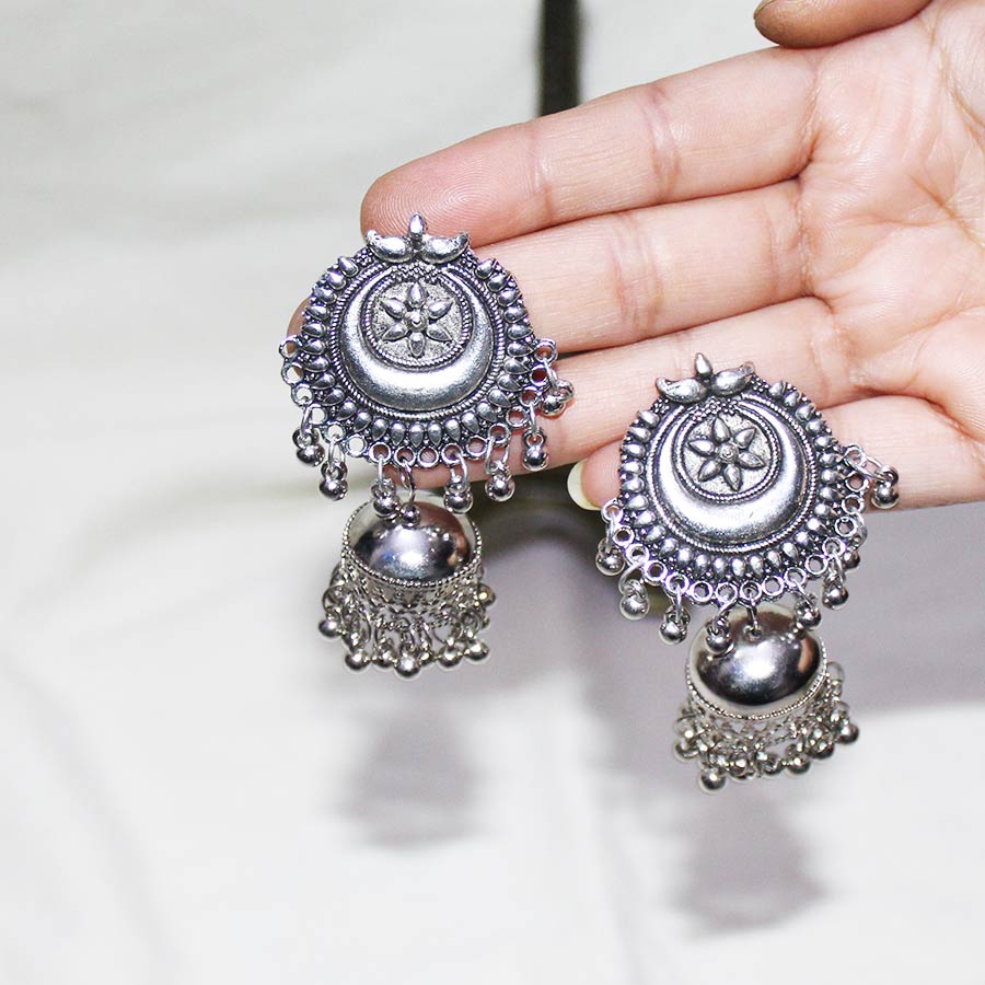 Oxidized Silver-Plated Jhumke : Gift/Send/Buy Fashion Store Gifts ...
